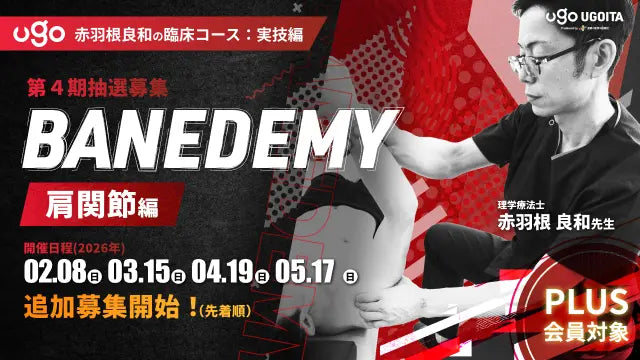 02.08【赤羽根良和の臨床コース:実技編】BANEDEMY(バネデミー)肩関節編(PLUS会員限定実技セミナー)<全4回>