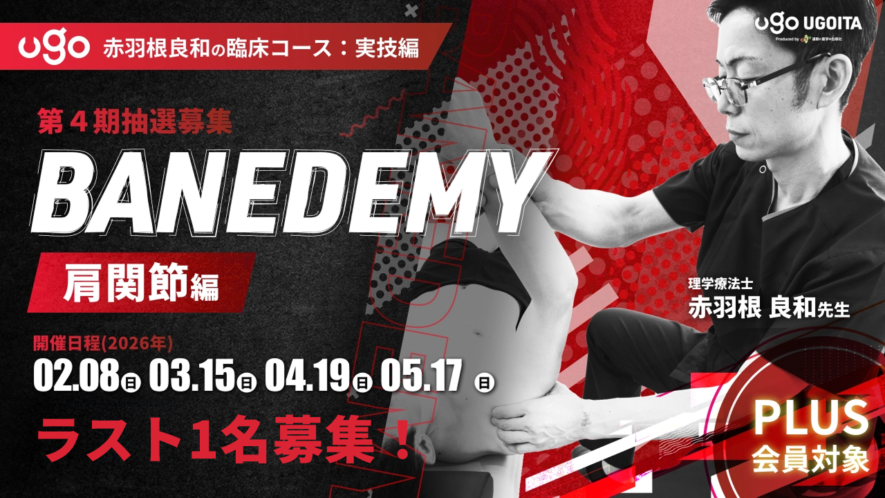 02.08【赤羽根良和の臨床コース:実技編】BANEDEMY（バネデミー）肩関節編（PLUS会員限定実技セミナー）＜全4回＞